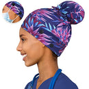 ABAMERICA Working Cap with Button Long Hair, Adjustable Working Hat Ponytail Holder, Tie Back Hats for Women, One Size (D01-1 Pack: Small Stretchy Pineapple Flower) ABAMERICA