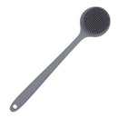 DNC Silicone Back Scrubber for Shower Bath Body Brush with Long Handle, BPA-Free, Hypoallergenic, Eco-Friendly (Gray) DNC