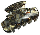 French Amie Chic Handmade Small Onyx Silver Grey Celluloid Jaw Hair Claw Clip (Onyx) French Amie