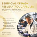 Life Nutrition NAD+ Supplement 2000 mg - 120 Capsules True NAD+ & Resveratrol, NMN Alternative Supports Anti-Aging, Cellular Energy & Repair, Metabolism & Brain Boost for Men & Women Infinity Warehouse
