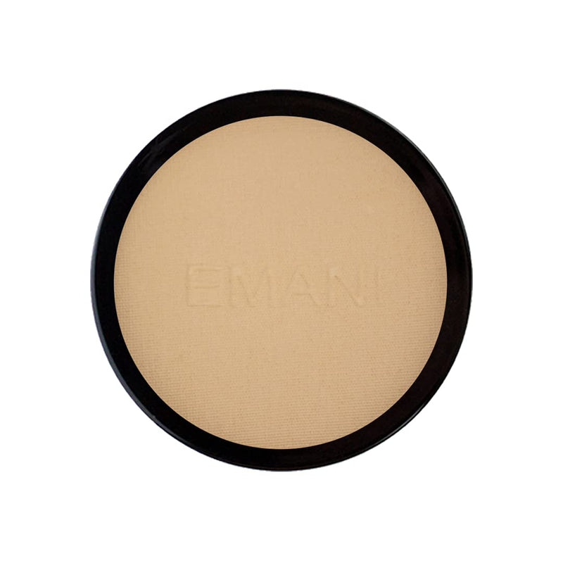 Emani Flawless Matte Powder Foundation - Medium to Full Coverage, Lightweight & Nourishing - Crease-Free & Non-Caking Finish - 12 Grams, Deep Golden (Medium Tan) Emani