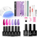 Beetles Gel Nail Polish Starter Kit 6 Colors Nail Art Designs Holiday Set with 10Pcs 100 180 Grit Nail Files beetles Gel Polish