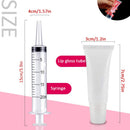 AMORIX 50PCS 5ml Lip Gloss Tubes Cute Cosmetic Tubes Empty Soft Refillable Lip Balm Containers for Women Girls Cosmetic Sample DIY with Free Syringe + Tag Labels Stickers AMORIX