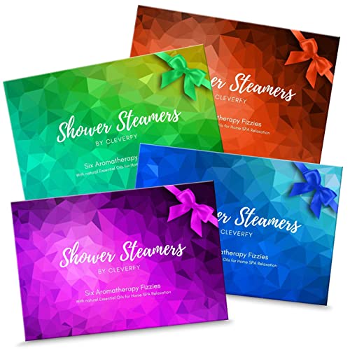 Cleverfy Shower Steamers 4 Pack - Every Shower Bombs Gift Set Includes 6X Aromatherapy Shower Steamers with Essential Oils for Relaxation. CLEVERFY