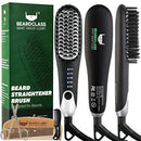 BEARDCLASS Premium Beard Straightener Comb - USA Designed for Beards! Fast Heating Electric Straightening Brush for Men with Anti-Scald Technology - Adjustable Temperature Portable Heated Straightner BEARDCLASS