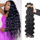 Body Wave Human Hair Bundles Ayisha Hair Brazilian Human Hair Body Wave 4 Bundles (16 18 20 22 inch) 100% Virgin Remy Unprocessed Natural Black Color Human Hair 4 Bundles for Black Women Seekomi