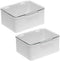 mDesign Plastic Stackable Bathroom Vanity Countertop Storage Cosmetic Organizer Box with Hinged Lid for Makeup, Beauty, Hair, Nail Supplies - 2 Pack - Light Gray/Clear mDesign Store