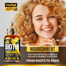 Liquid Biotin & Collagen Hair Growth Drops 60,000mcg - Biotin and Liquid Collagen Supplement for Men & Women - Glowing Skin Support, Healthy Hair & Nail Growth - 2oz Infinity Warehouse