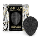Konjac Sponge for Face - All Natural and Reusable - Konjac Facial Sponge with Activated Bamboo Charcoal - Gentle Exfoliating and Cleaning for All Skin Types - Biodegradable - Black By MILLY
