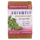 Auromere Ayurvedic Bar Soap, Himalayan Rose - Eco Friendly, Handmade, Vegan, Cruelty Free, Natural, Non GMO (2.75 oz), 1 pack Auromere