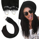 Ugeat Micro Ring Hair Extensions 14inch Micro Loop Remy Human Hair Extensions