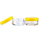 (Quantity: 25 Pieces) Beauticom 5G/5ML Round Clear Jars with YELLOW Lids for Lotion, Creams, Toners, Lip Balms, Makeup Samples Beauticom
