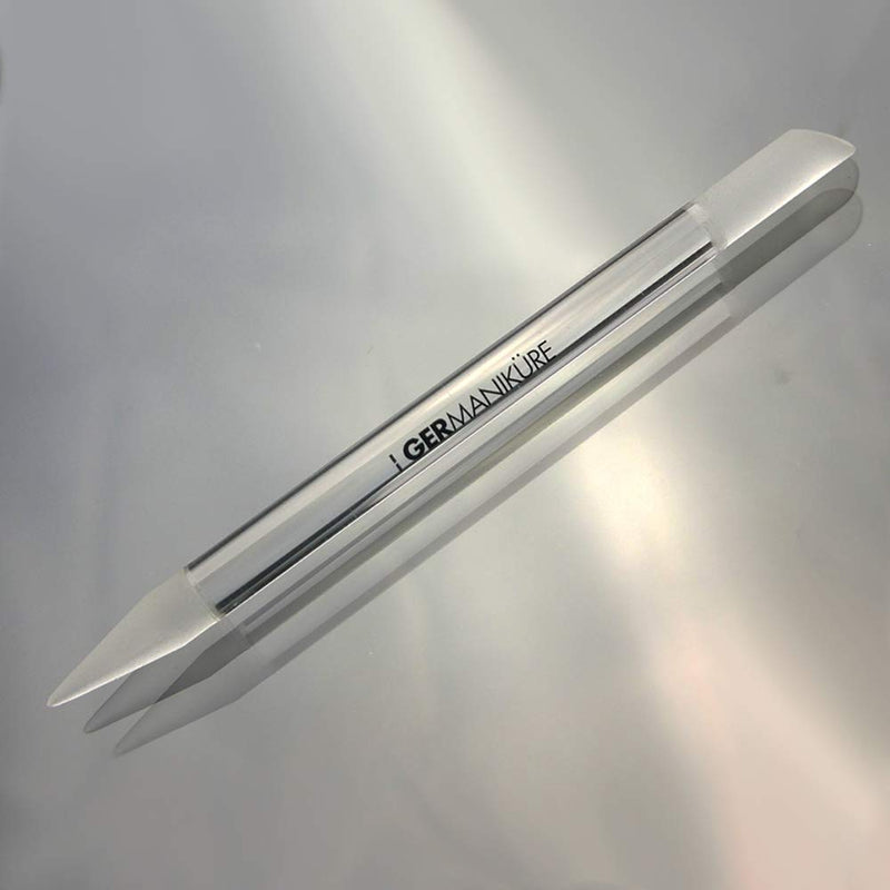 GERMANIKURE Glass Cuticle Stick - Ethically Made in Czech Republic - Cuticle Pusher & Remover, Callous & Dry Skin Fingertip File, Nail Shaper GERmanikure