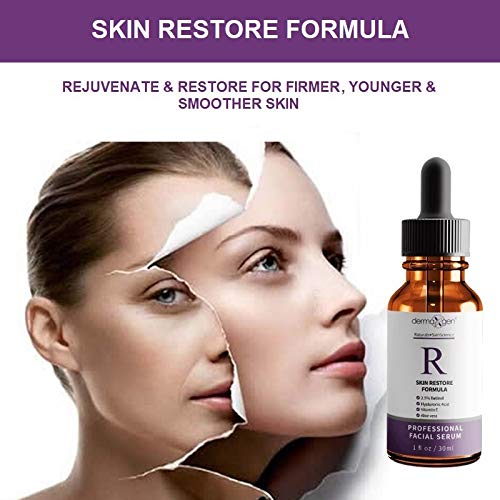 Dermaxgen Retinol Serum - Pure Organic Anti Aging, Anti Wrinkle Face Wrinkles | Renewing and Restore with Hyaluronic Acid, 1 fl oz DERMAXGEN