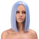 ENTRANCED STYLES Light Blue Wig Synthetic Straight Hair Bob Cut Wig Middle Part Shoulder Length Fashion Bob Wigs for Women Cosplay Wig ENTRANCED STYLES Store