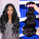 Human Hair 3 Bundles Brazilian Body Wave Human Hair Bundles 100% Virgin Remy Human Hair Body Wave Human Hair Weave 3 Bundles Natural Black Color Double Weft Brazilian Body Wave Human Hair Extensions Seekomi