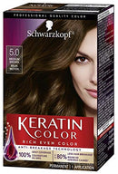 Schwarzkopf Keratin color permanent hair color cream, 5.0 medium brown Schwarzkopf