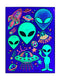 Temporary Tattoos – 1 Sheet Alien UFO Design Body Art Blacklight Reactive Light Festival Accessories Glow in the Dark Party Supplies | 7.2” x 5.2” Temp Tattoos Great for EDM EDC Party Rave Parties d'IRIS studio
