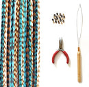 Feather Hair Extensions, 100% Real Rooster Feathers, Long Natural Colors (NBT Striped Kit) Feather Lily
