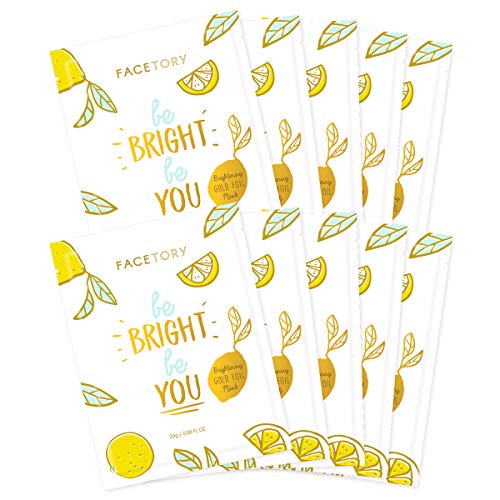 FaceTory Be Bright Be You Vitamin C Brightening Foil Mask - Moisturizing, Revitalizing, and Brightening (Pack of 10) FACETORY