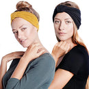 BLOM Original Boho 2-Pack Headbands for Women- Non-Slip Knotted Headband- Women Hair Band Made in Bali- 6" Wide Multistyle Elastic Head Wrap Perfect for Running, Yoga, Travel, Workouts & Fashion BLOM