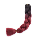 Benehair Jumbo Braiding Hair 24 inch Jumbo Braid Hair Extensions Jumbo Box Braids Crochet Hair Ombre Black to Dark Red for Women Kids Two Tones DIY High Temperature Synthetic Fiber 6 Bundles Benehair Store
