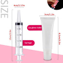 AMORIX 50PCS Empty Lip Gloss Tubes 10ml Clear 6PCS Pink Lip Gloss Containers Lip Balm Tubes Cute Lipgloss Supplies Squeeze Tubes Kit with 3 x 20ml Syringes 5pcs Organza Bags for DIY Lip Gloss Base AMORIX