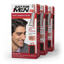 Just For Men Easy Comb-In Color (Formerly Autostop) Mens Hair Dye, Easy No Mix Application - Real Black, A-55, 3 Pack Just for Men