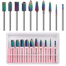 Makartt Nail Drill Bits Set, 10Pcs Tungsten Carbide Nail Drill Bits Remove Acrylic Poly Nail Gel Nail Polish B-36, 3/32 inch for Acrylic Gel Nails Cuticle Manicure Pedicure Makartt
