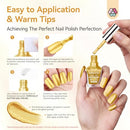 SAVILAND Metallic Gold Nail Polish: Quick Dry Mirror Golden Nail Polish Regular Chrome Fingernail Polish Easy To Use & Remove No Curing Needed Bulk Nail Lacquer for Toes Nail Art DIY Home 0.34 oz Infinity Warehouse