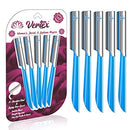 Womens Facial Razor Hair Removal - Dermaplaning Tool Peach Fuzz Remover Shaver Trimmer Women Remove Fine Hair Blue Eyebrow Razors Dermaplane Face Shavers Exfoliating Sensitive Skin Travel Essential Vertex