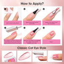 GELLEN Quick Dry Cat Eye Nail Polish, Magnetic Pink Fingernail Polish, Fast Drying Glitter Holographic Nail Polish Non Gel with Magnet Tool, DIY Salon Home Infinity Warehouse