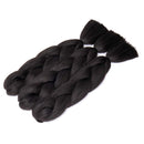 24 inch Jumbo Braiding Hair Jumbo Braid Hair Extensions Jumbo Box Braids Crochet Hair Long Rainbow Colorful for Women Kids DIY High Temperature Synthetic Fiber Black 5 Bundles Benehair