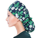 ABAMERICA Working Cap with Button Long Hair, Adjustable Working Hat Ponytail Holder, Tie Back Hats for Women, One Size (C05-1 Pack: Ponytail Cactus) ABAMERICA