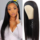 Flady Headband Wig Human Hair Wigs for Black Women (24inch) Brazilian Straight None Lace Front Wigs Human Hair Scarf Wigs No Gel Gluelees Remy Hair Headband Wig Flady