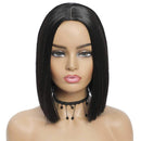 Tereshar Bob Wigs Short Black Wig Silky Straight Synthetic Hair Short Bob Wigs for Women Daily Cosplay Party Halloween Wigs (12 inche) Tereshar