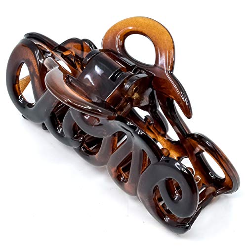Camila Paris CP1380 French Hair Clip for Women, 3.25 inch Girls Hair Claw Clips Jaw Tortoise Cellulose, Fashion Durable and Styling Hair Accessories for Women, Strong Hold No Slip Grip, Made in France Camila