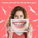 GRIN Braces Flosser, Floss Picks Designed for Braces, 60 Count, Dental Flossers, Recycled Plastic, Ortho Approved, Premium Thin Floss, Includes Handy Wax Scraper and Pick (Pack of 2) Infinity Warehouse