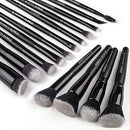 Zoreya Makeup Brushes 15Pcs Makeup Brush Set Premium Synthetic Kabuki Brush Cosmetics Foundation Concealers Powder Blush Blending Face Eye Shadows Black Brush Sets ZOREYA