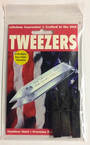 3 Pack Black Oxide Uncle Bill's Sliver Gripper Precision Key Chain Tweezers Sliver Gripper