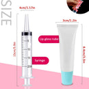 50PCS 10ml Lip Gloss Tubes Clear Empty Lip Balm Containers with Blue Cap Refillable Soft Cosmetic Squeeze Tubes for Lip Gloss Base Glitter Pigment Powder 2 Syringes + Tag Labels Stickers by AMORIX AMORIX
