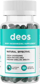 DEOS Internal Deodorant Supplement – Full Body Deodorizer for Gut Health, Skin Health, Detox & Digestion Support – Natural Odor Control Chlorophyll Pills for Head-to-Toe Freshness | 30 Capsules Infinity Warehouse