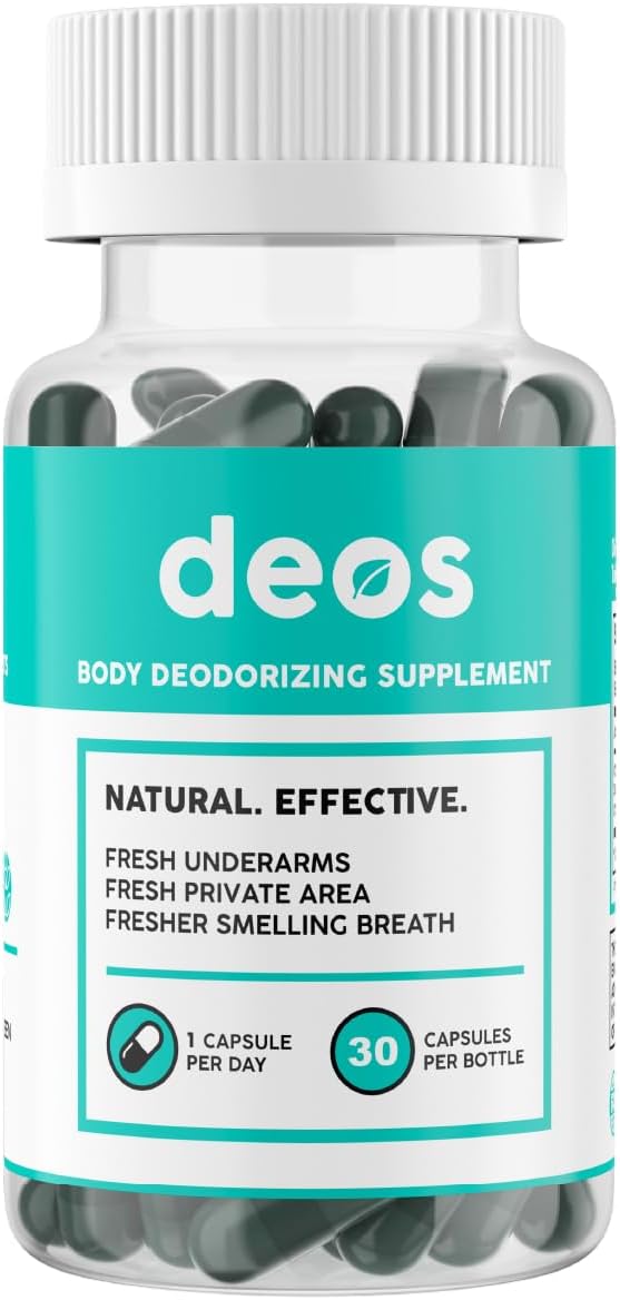 DEOS Internal Deodorant Supplement – Full Body Deodorizer for Gut Health, Skin Health, Detox & Digestion Support – Natural Odor Control Chlorophyll Pills for Head-to-Toe Freshness | 30 Capsules Infinity Warehouse