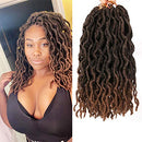 LEEONS 12 in Boho Locs Wavy Faux Locs Crochet Synthetic Braiding Hair Locs Crochet Hair Pre-loop Crochet Braids Soft Curly Faux Locs Hair Extensions Braids Dreadlocks 6Packs/Lot 20Roots/PCS(12inch,