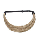 Braided Headband Plaited Hair Band Chunky Braided Headband Elastic Stretch Braid Hairband Wide Plaited Braids Synthetic Hairpiece Girls And Women (Large-five strands braided, natural blonde) S-noilite
