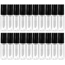 Beautyflier 20 Pack 1.5 ml Empty Lip Gloss Tubes Containers Clear Mini Refillable Lip Balm Bottles with Rubber Inserts for Lipstick Samples Travel DIY Makeup Beautyflier