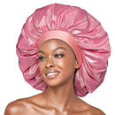 Red By Kiss Glitter Bonnet Premium Quality Sleeping Hair Bonnet Hair Cap, Super Jumbo (Pink Pearl) Red by Kiss