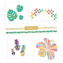 TROPICAL BRIGHTS VARIETY SET Flash Tattoos set of 25 assorted tropical inspired premium waterproof colorful metallic gold & silver jewelry temporary foil party tattoos - Party Supplies Flash Tattoos