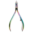 ForPro Professional Collection Titanium Cuticle Nipper ¼ Jaw, Stainless Steel Precision Blades, for Trimming Cuticles & Hangnails, Rainbow Colored ForPro Professional Collection