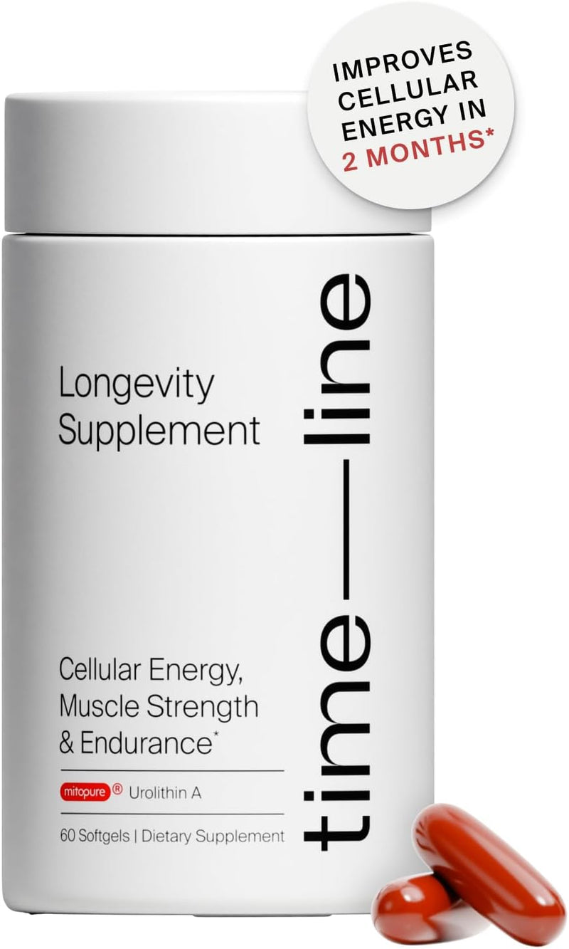 Timeline Mitopure Urolithin A - Clinically Proven Supplement for Healthy Aging and Cellular Renewal - Mitoceutical for Muscle Strength and Longevity - 60 Softgels Infinity Warehouse